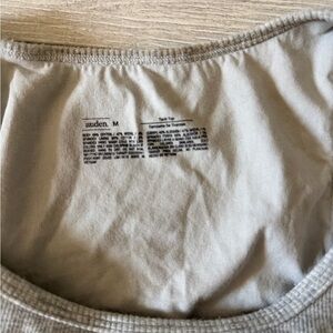 Auden Ribbed Tank Top in Neutral Beige